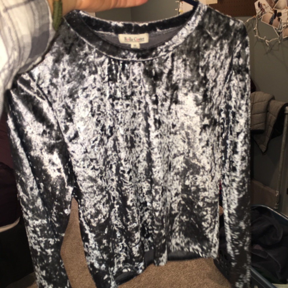 long sleeve crushed velvet